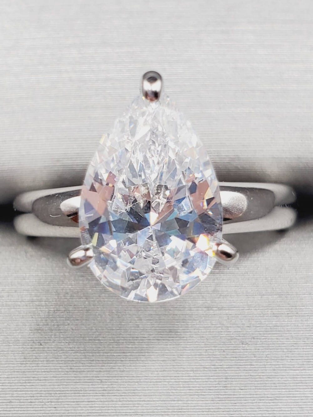 3 Carat Teardrop | Pear Cut Solitaire Ring - 925 Sterling Silver